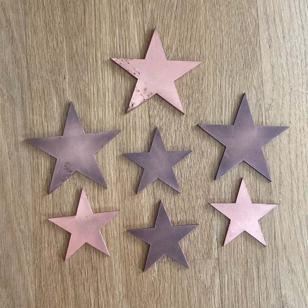 Set of 7 Genuine Copper Stars